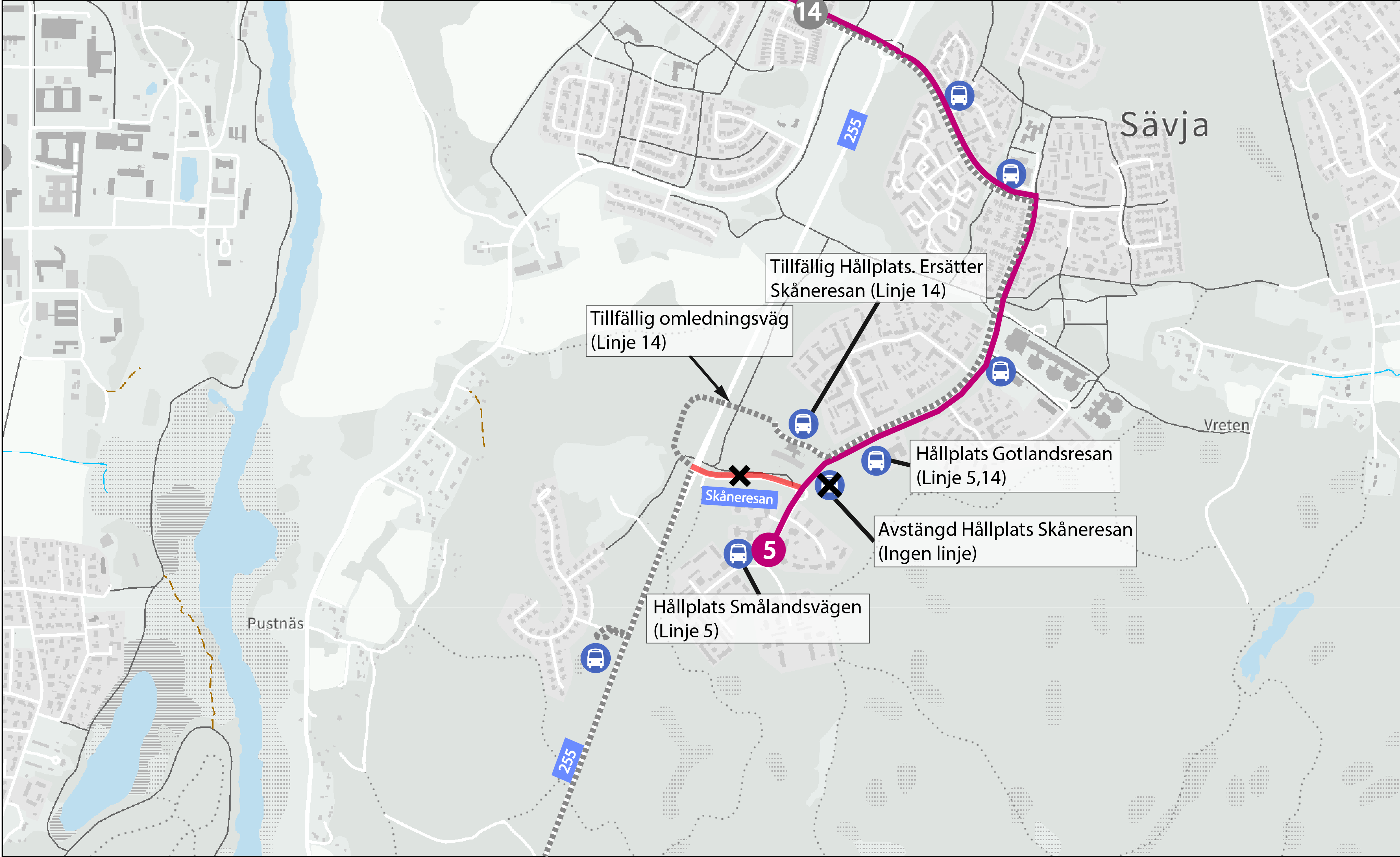 Karta väg 255 förslag Väg 255 Förslaget.png